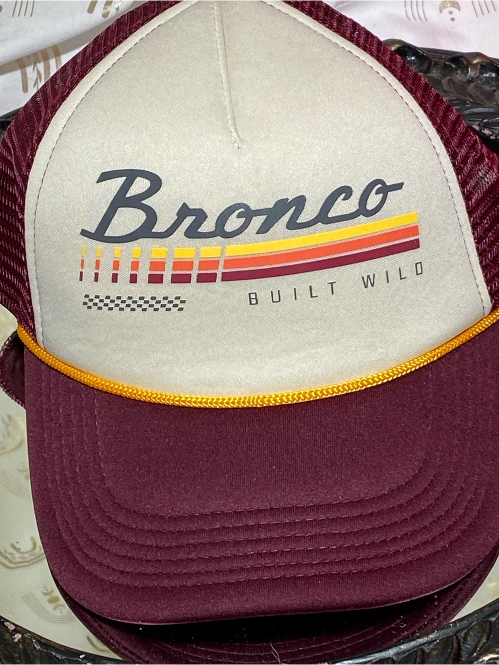 Bronco Built Wild Maroon & White Trucker Hat - Picture 3 of 6